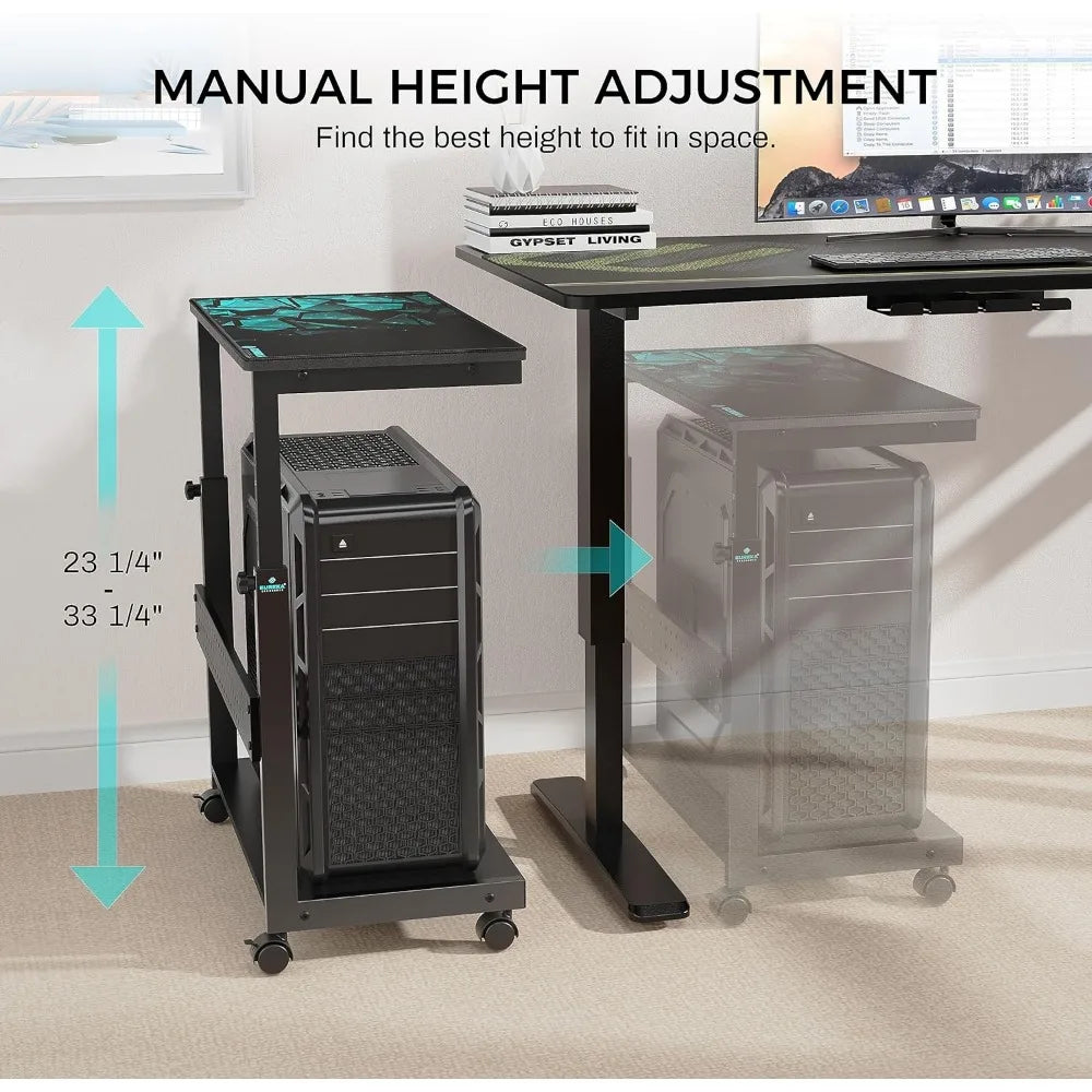 Height Adjustable Computer Tower Stand Gaming Set Up - Tech Gamer Depot