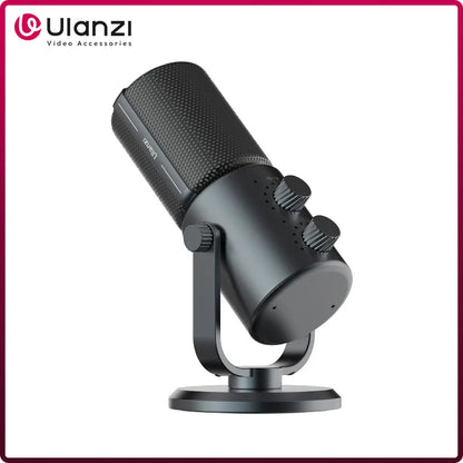 Ulanzi DCM-05 Condenser Microphone Gaming Recording Streaming Podcasting Gain Control Mic Real Time Headphone Output Vibrant RGB - Tech Gamer Depot