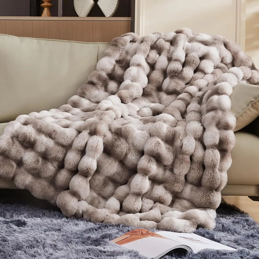 Rabbit Fur Blanket, 100% Natural Rabbit Fur 60 /80 - Tech Gamer Depot