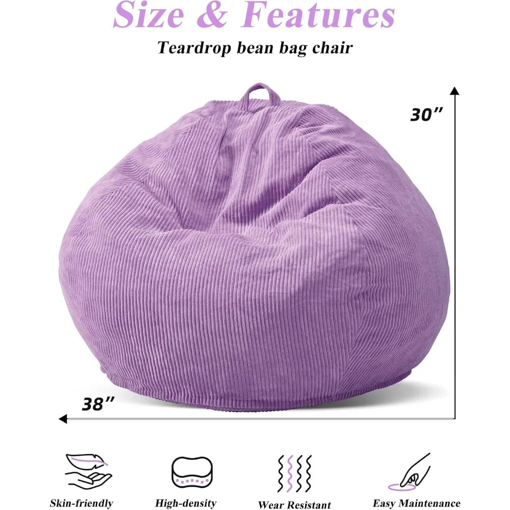 bean bag Chairs ,Teardrop Bean Bag Chair Machine Washable Cover - Tech Gamer Depot