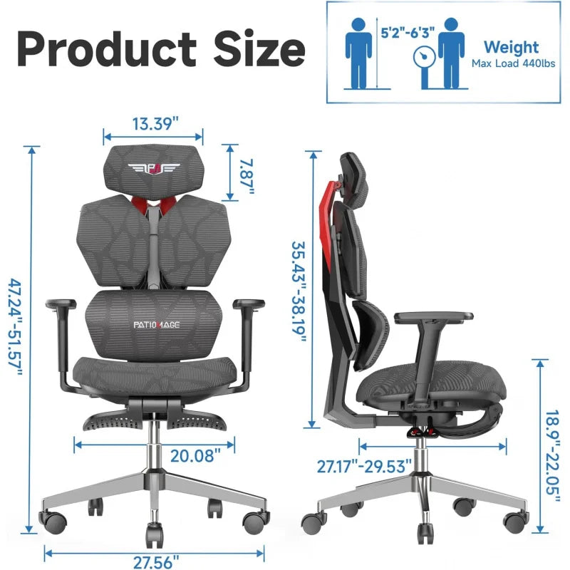 Ergonomic Gaming Chair with Adjustable Lumbar Support - Tech Gamer Depot