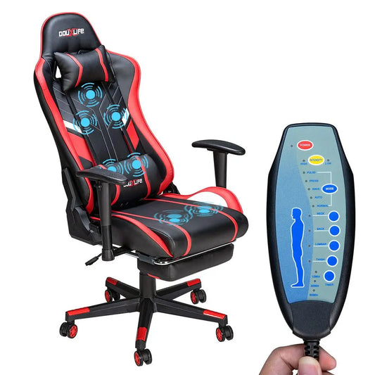 Gaming Chair Massage Ergonomic High Back Design