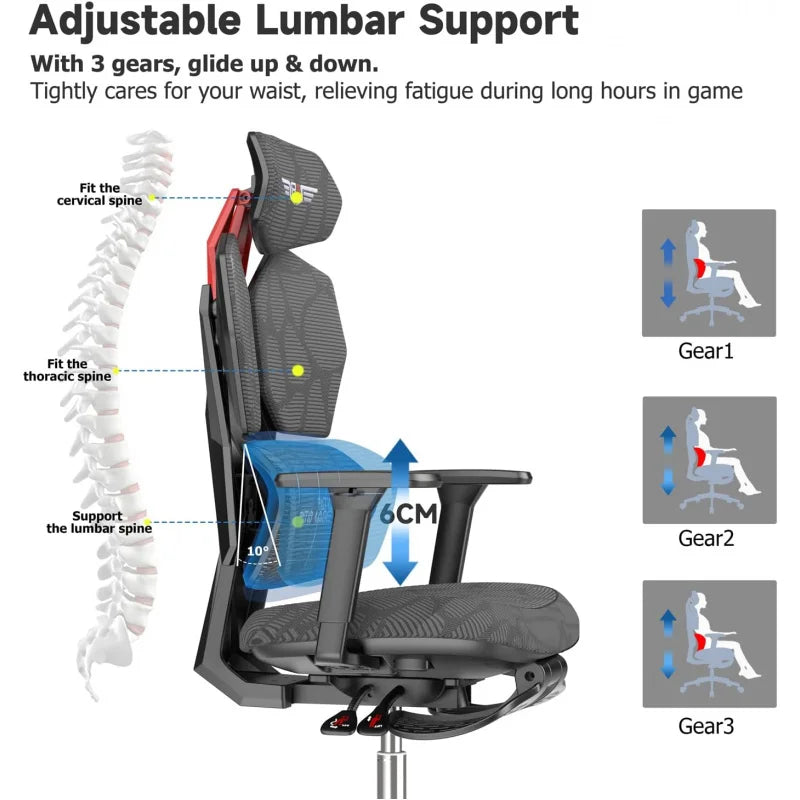 Ergonomic Gaming Chair with Adjustable Lumbar Support - Tech Gamer Depot