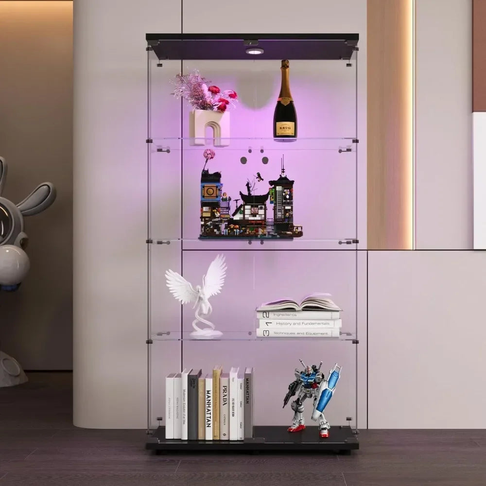 Glass Cabinet with LED Lights - Tech Gamer Depot