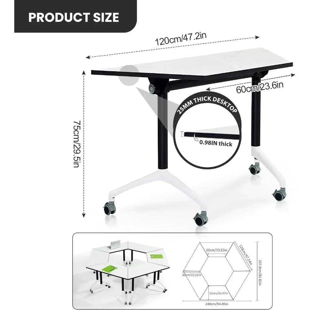 Folding Conference Table Rolling Conference Room Table - Tech Gamer Depot